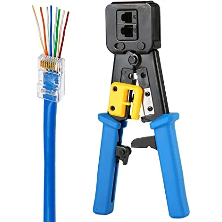 RJ45 Wire Crimper with Cutter and Stripping Function.