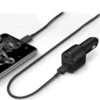 Quick Charge 3.0 Car Charger with USB C Port, Designed for Fast Charging of iPhone 12, Samsung S20, and Xiaomi Mobile Phones.
