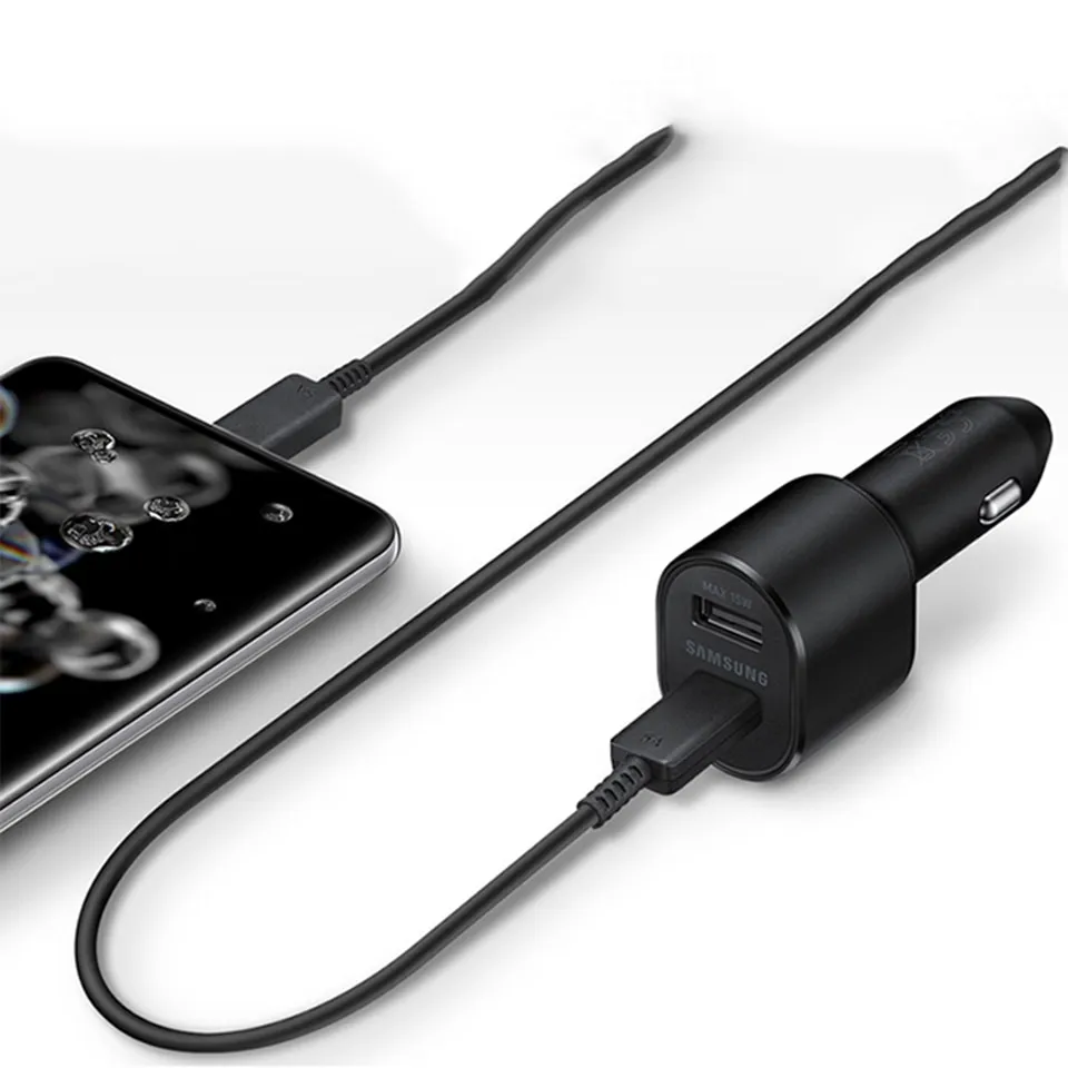 Quick Charge 3.0 Car Charger with USB C Port, Designed for Fast Charging of iPhone 12, Samsung S20, and Xiaomi Mobile Phones.