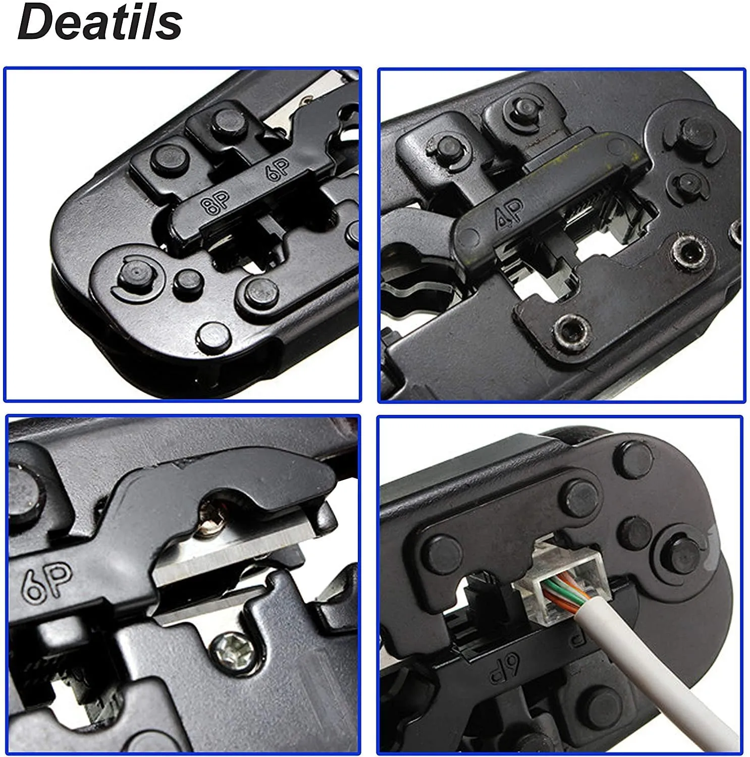 Professional network cable assembly tool for RJ45 8P connectors.