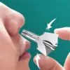 Trim nose hair effortlessly with this mini portable stainless steel manual trimmer