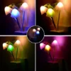 Soft glowing mushroom lamp for bedroom decor.