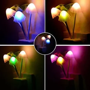 Soft glowing mushroom lamp for bedroom decor.