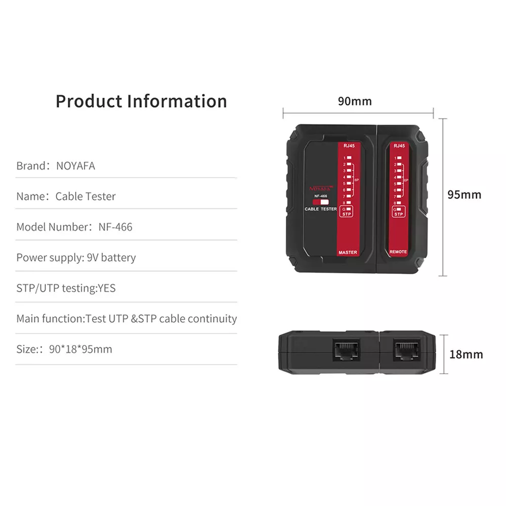 Efficiently diagnose and troubleshoot network issues with the NF-466 POE Cable Tester and UTP G1K6 Launcher.