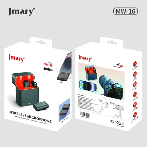Jmary MW-16 wireless microphone for mobile and camera.