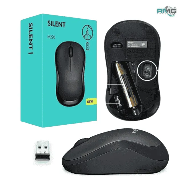 Logitech 2.4GHz wireless mouse with USB receiver.
