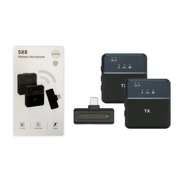 SX8 wireless mic for interviews and presentations.