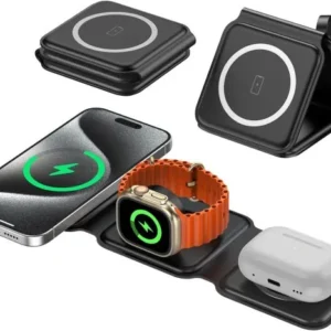 3-in-1 foldable wireless charger magnetic design.