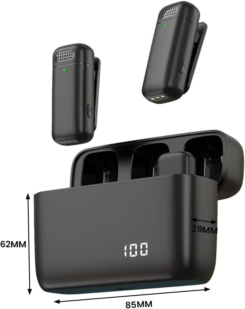 Type C lapel microphone for high-quality recording.