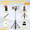 LED light tripod selfie stick for vlogging.