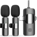 3-in-1 Wireless Lavalier Microphone for iPhone, Android, and cameras.