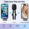 USB-C compatible wireless microphone for video recording.