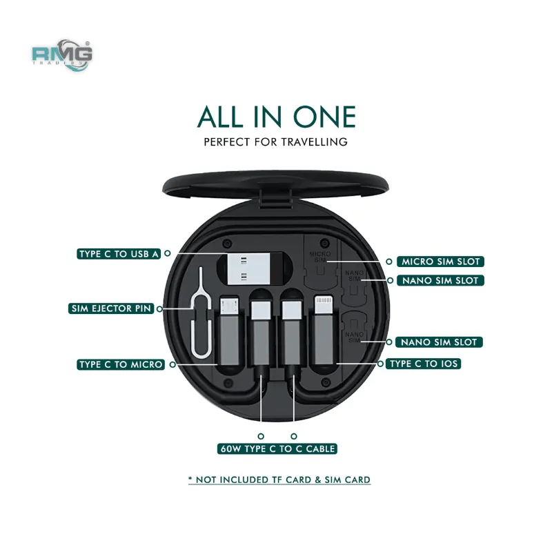 Cable storage case with phone stand