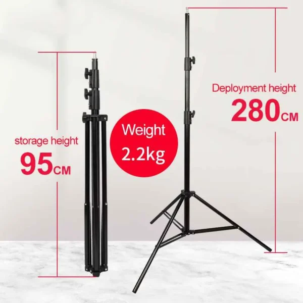 7ft adjustable aluminum lighting stand for studio use.