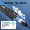 Universal USB 3.0 to Ethernet adapter for laptops and tablets.