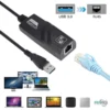 USB LAN adapter with 1000 Mbps Ethernet cable.