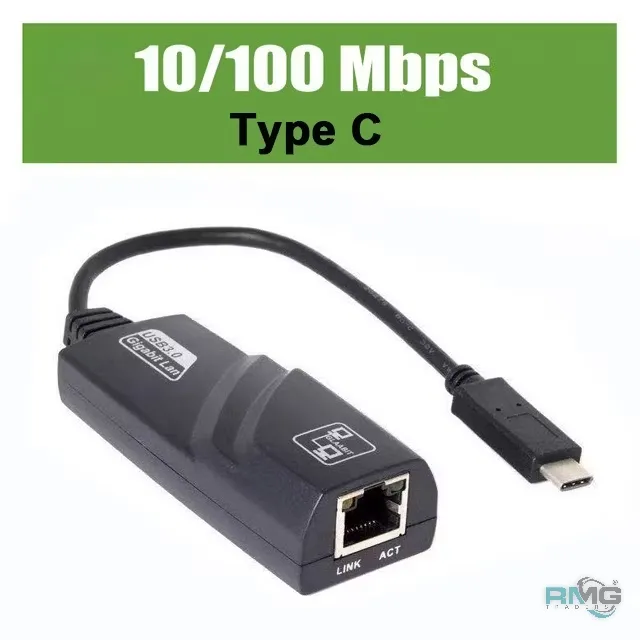 High-speed Type-C USB 3.0 to RJ45 Gigabit LAN adapter.