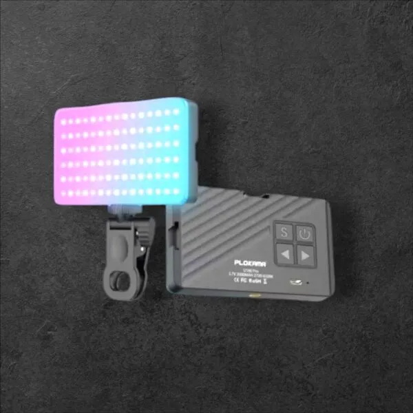 Compact RGB LED light for professional photography and videography.