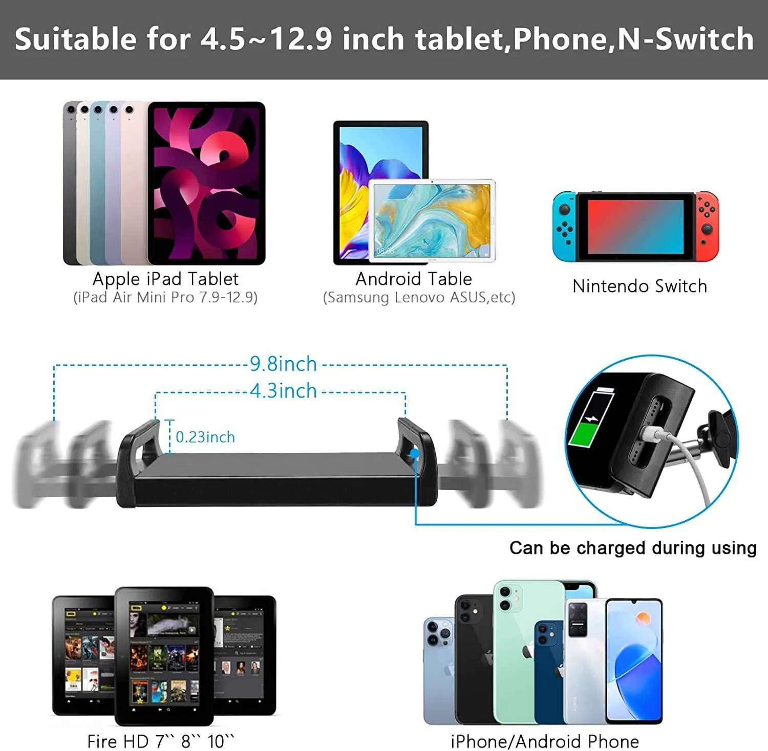 Universal floor-mounted mobile stand for video calls.