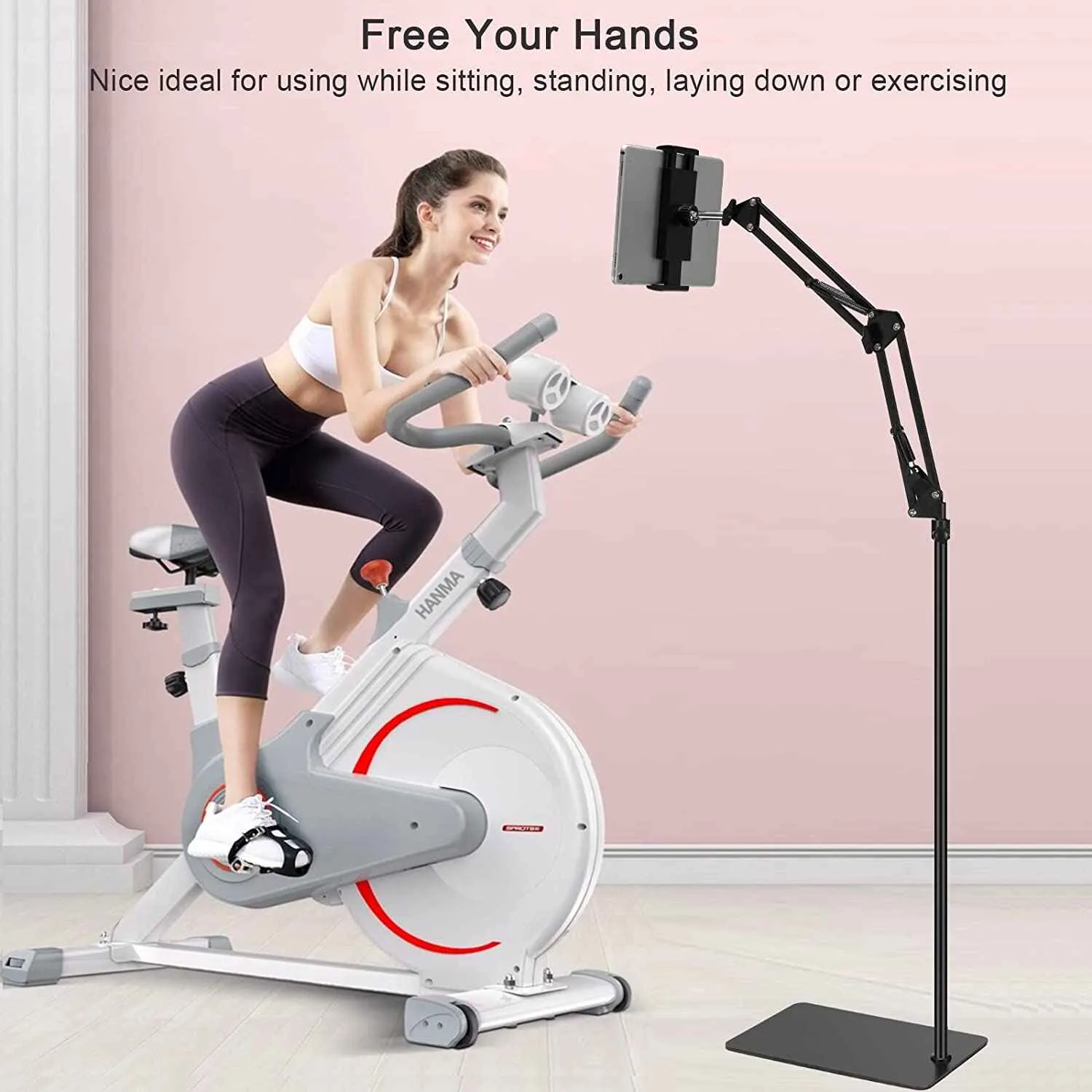 Portable tablet and phone tripod holder for streaming.