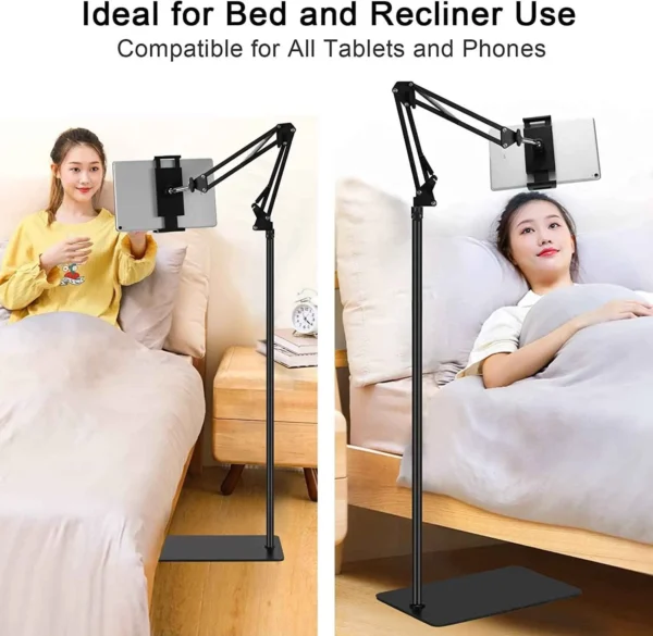 Hands-free phone and tablet tripod stand for content creators.