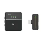 Wireless microphone for video production and online streaming.