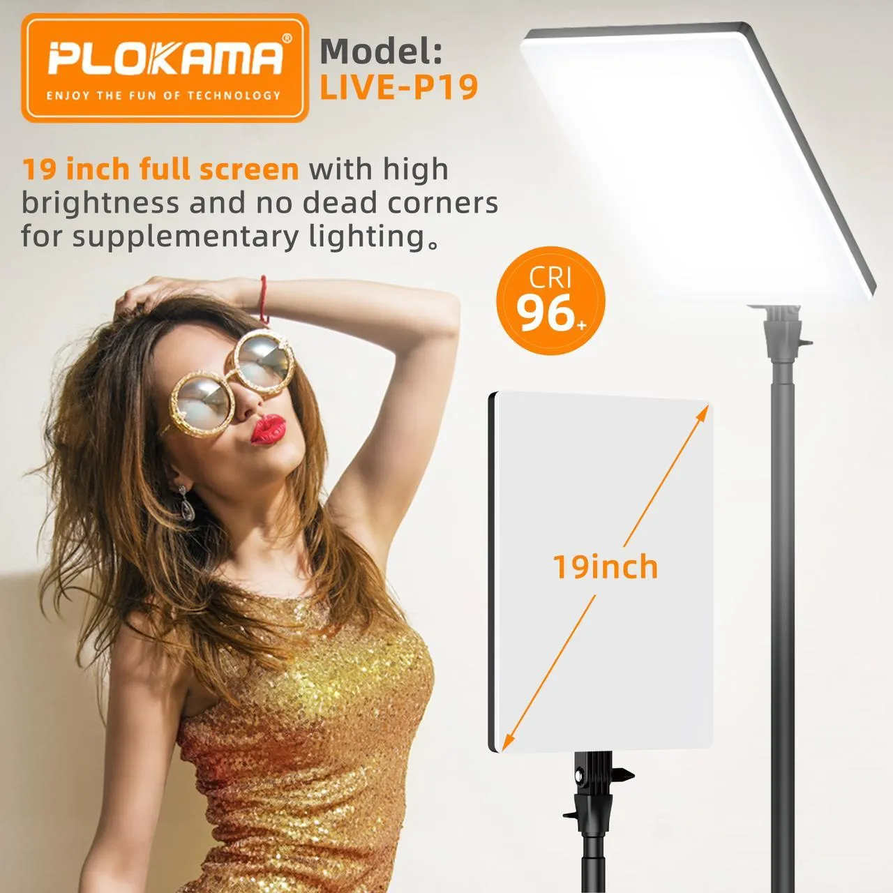 LED lights for photo and video production.