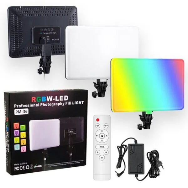 PM-36 Professional RGB LED Ring Light with phone holder.