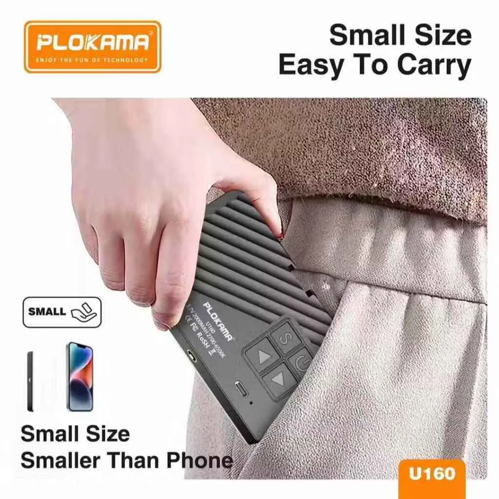 Portable mini LED light for selfies and videos.