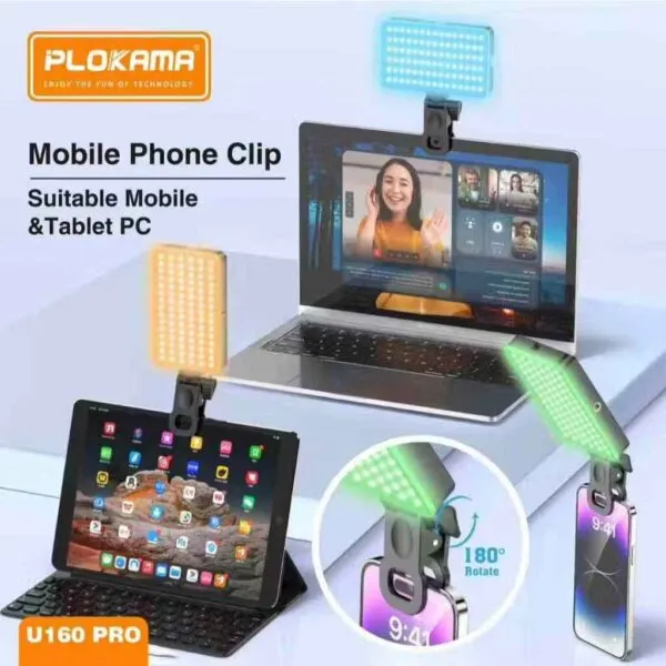 Plokama U160 Pro RGB LED video light for studio photography.