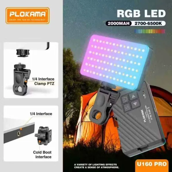 Mini RGB LED light for professional photography.