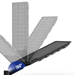 IP65 waterproof solar street lamp for outdoor pathways and driveways.