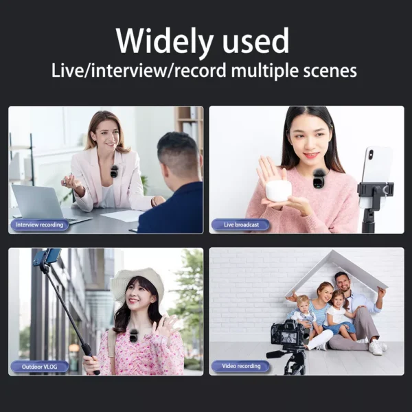 Wireless mic for live broadcasting and social media.