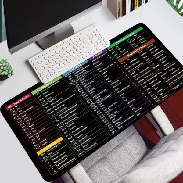 Shortcut Keyboard Mat with Office Software Shortcuts (30x80cm)