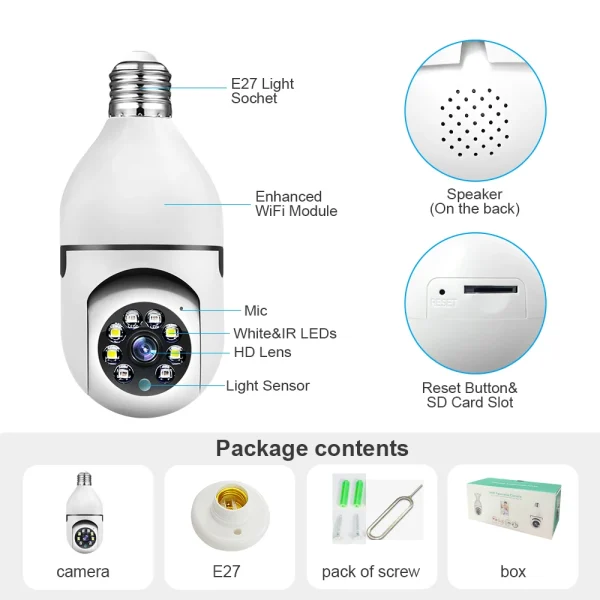 Night Vision Motion Detection Bulb Cam