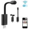 Flexible neck USB camera with HD 1080P WiFi streaming.