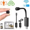 Portable 2MP HD WiFi camera with flexible neck.