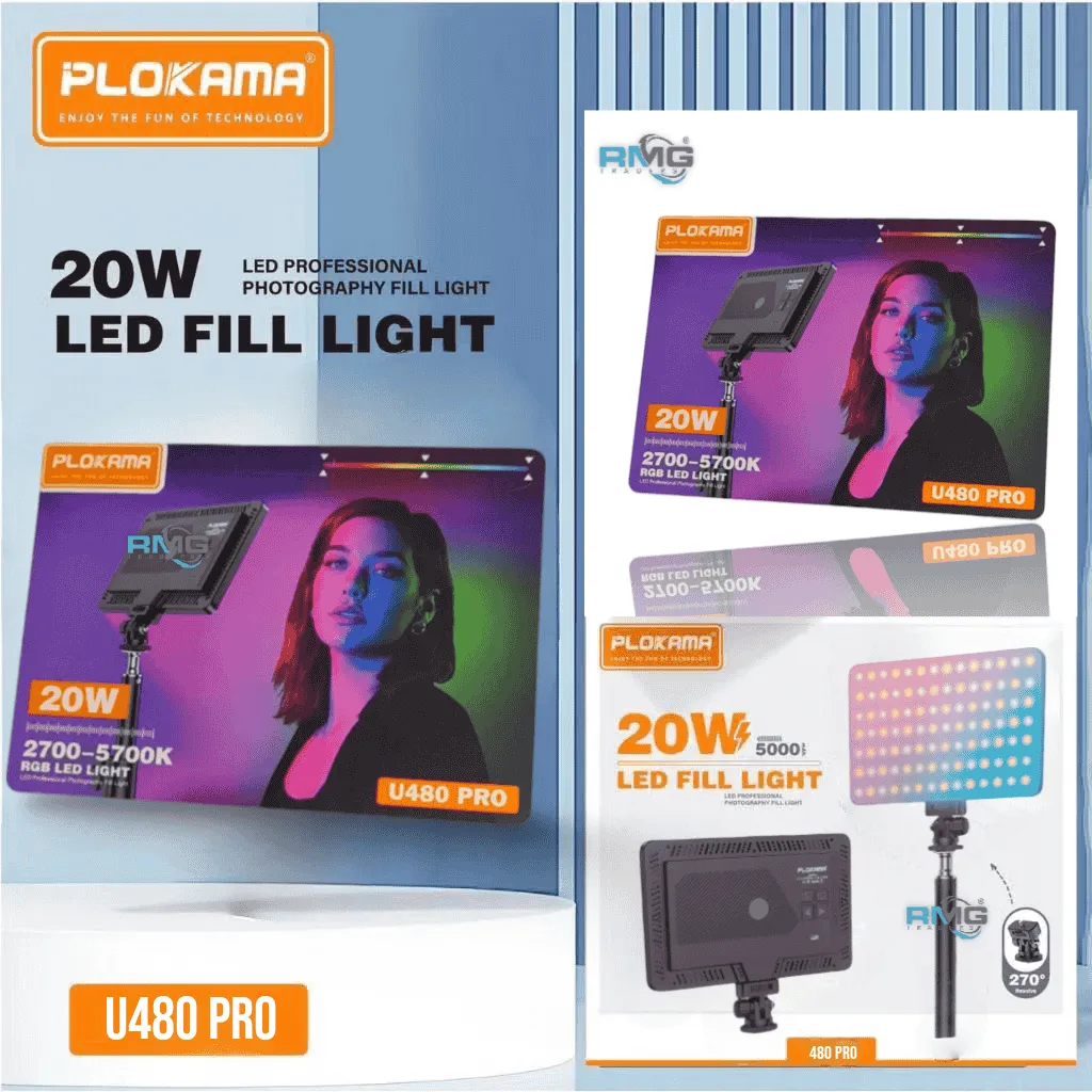 PLOKAMA U480 Pro RGB BrightLED Studio Lamp for Photography