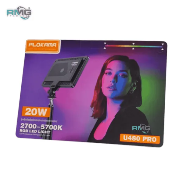 Plokama RGB U480 Pro Rechargeable RGB LED Camera Light for Makeup Artists