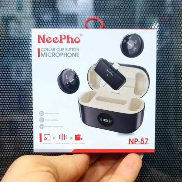 Dual-interface mic – NEEPHO NP57 collar microphone with noise cancellation