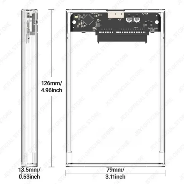 External Hard Drive Case – Transparent SATA to USB 3.0 Enclosure