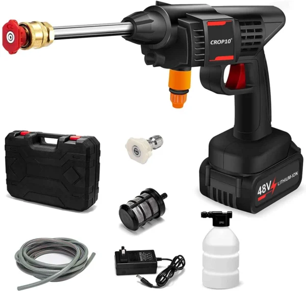 Cordless 48V electric pressure washer gun with multi-function nozzle
