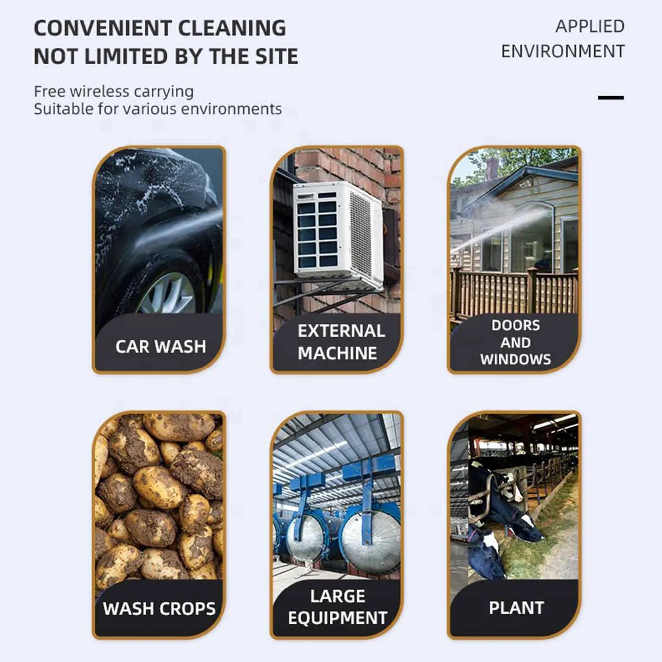 High-pressure car washer machine with accessories kit for cleaning