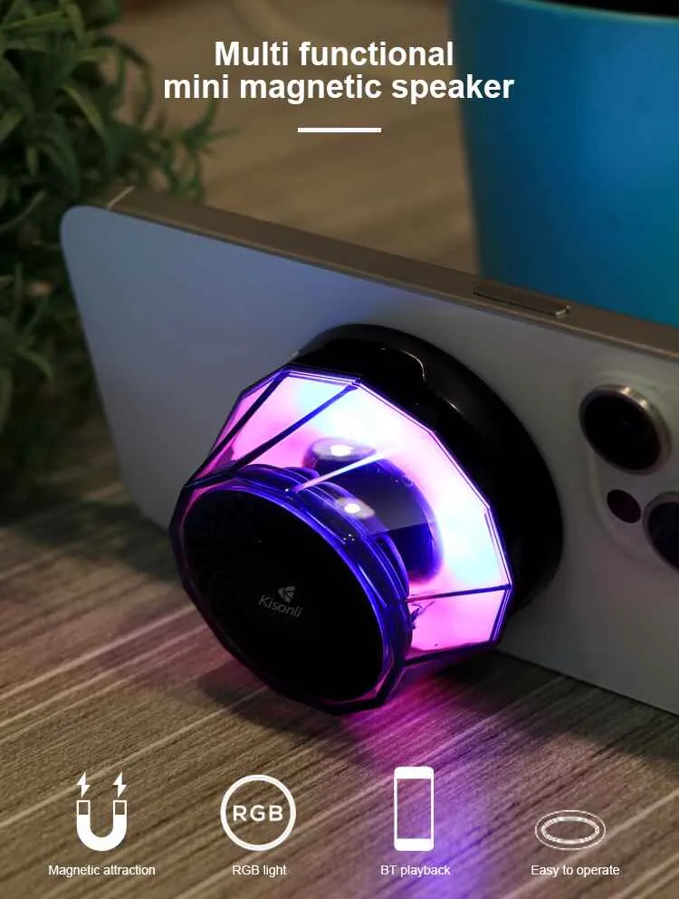 Kisonli Q6F Colorful Light Portable Bluetooth Speaker
