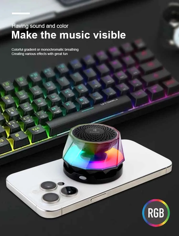 Compact Kisonli Q6F Speaker with Vibrant Colors
