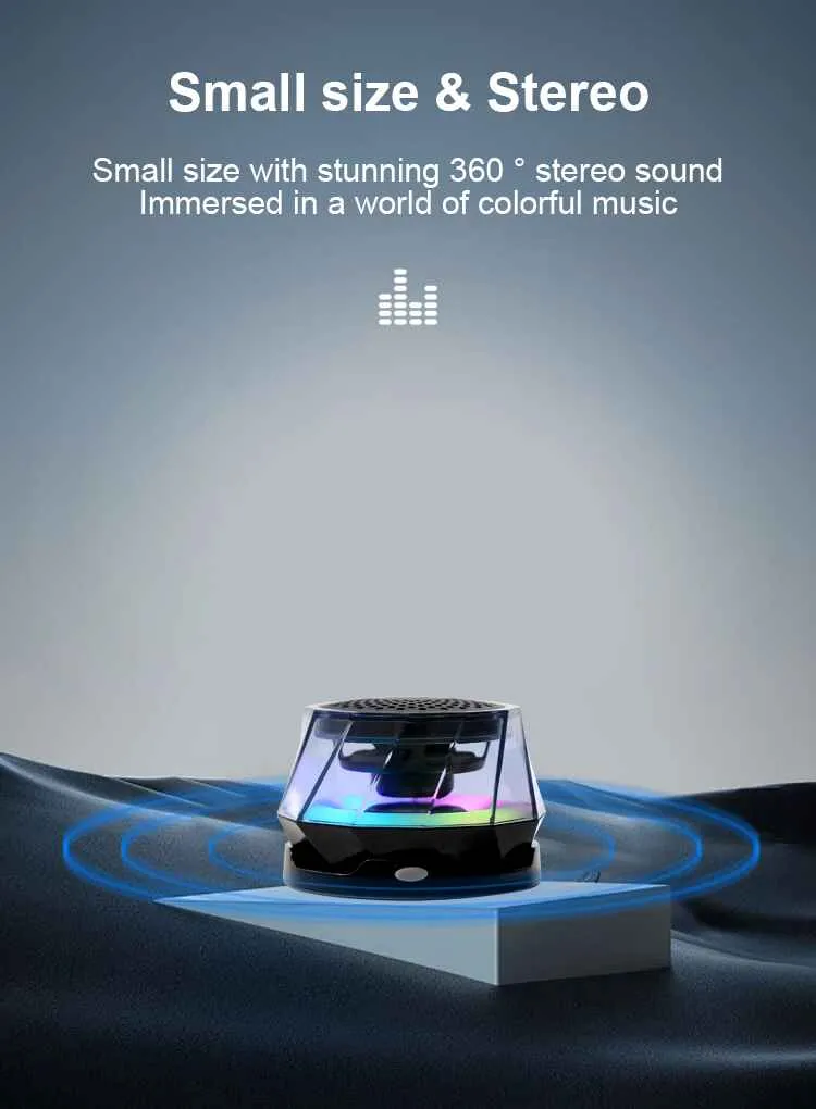 Portable Bluetooth Speaker Kisonli Q6F with LED Lights
