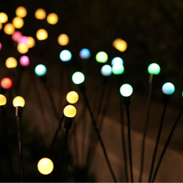 8 LED starburst swaying firefly solar garden lights