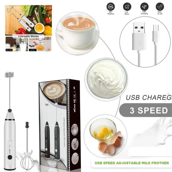 USB handheld milk whisk and coffee foamer for beverages