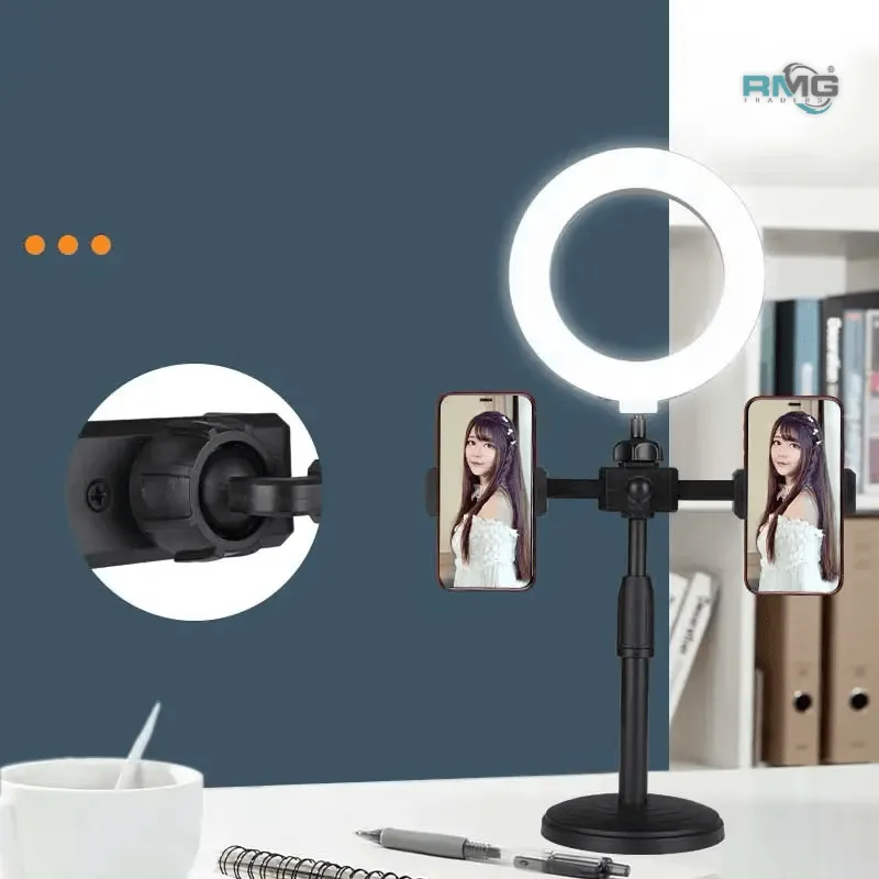 ring light with 2 phone holders