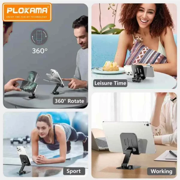 Portable PLOKAMA DT10 Desktop Mobile Stand with Adjustable Design